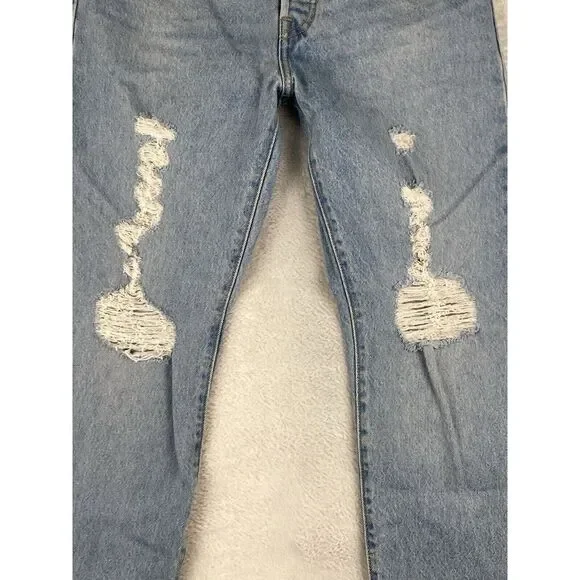 Levi's Womens 501 Jeans‎ Button Fly Distressed Light Wash Size 26x26 - Picture 3 of 15